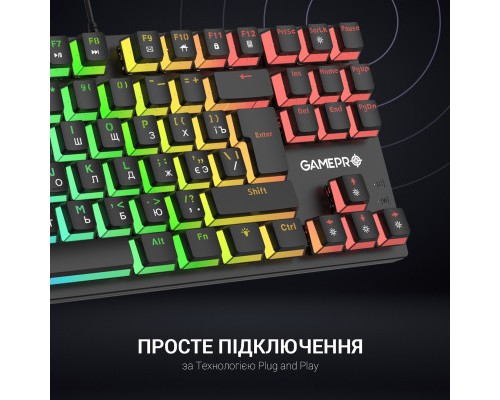 Клавіатура GamePro MK80R Red Switch RGB USB Black (MK80R)