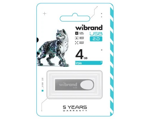 USB флеш накопичувач Wibrand 4GB Irbis Silver USB 2.0 (WI2.0/IR4U3S)