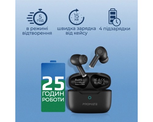 Навушники Promate ProPods Black (propods.black)