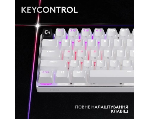 Клавіатура Logitech G Pro X 60 Lightspeed GX Tactile Wireless/Bluetooth UA White (920-011930)