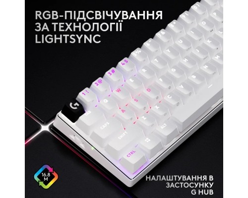 Клавіатура Logitech G Pro X 60 Lightspeed GX Tactile Wireless/Bluetooth UA White (920-011930)