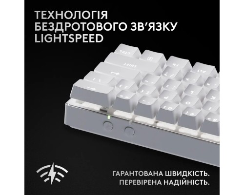 Клавіатура Logitech G Pro X 60 Lightspeed GX Tactile Wireless/Bluetooth UA White (920-011930)