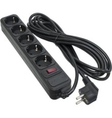 Мережевий фільтр живлення Patron 5.0 m3*1mm2 (SP-1055) 5 розеток BLACK (EXT-PN-SP-1055)
