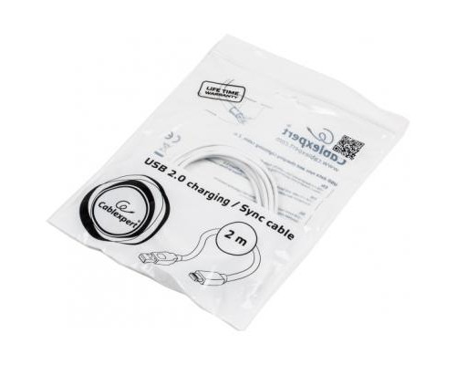 Дата кабель USB 2.0 AM to Lightning 2.0m Cablexpert (CC-USB2-AMLM-2M-W)
