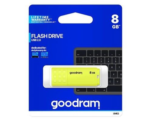 USB флеш накопичувач Goodram 8GB UME2 Yellow USB 2.0 (UME2-0080Y0R11)