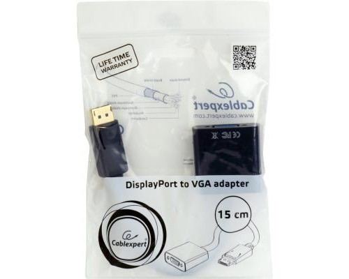 Перехідник DisplayPort to VGA Cablexpert (A-DPM-VGAF-02-W)