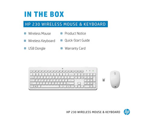 Комплект HP 230 Wireless UA White (3L1F0AA)