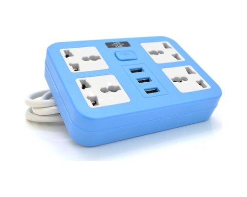 Мережевий фільтр живлення Voltronic TВ-Т15, 4роз, 3*USB Blue (ТВ-Т15-Blue)