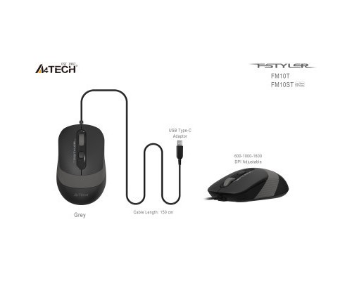 Мишка A4Tech FM10ST USB Grey (4711421990134)