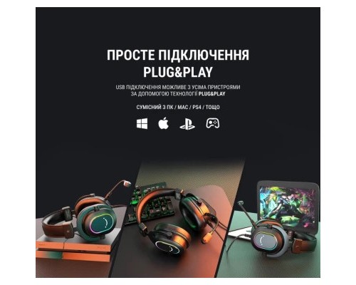 Навушники Fifine H6 RGB 7.1 Black (H6)