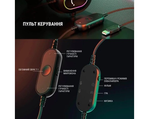 Навушники Fifine H6 RGB 7.1 Black (H6)
