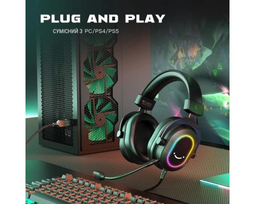 Навушники Fifine H6 RGB 7.1 Black (H6)