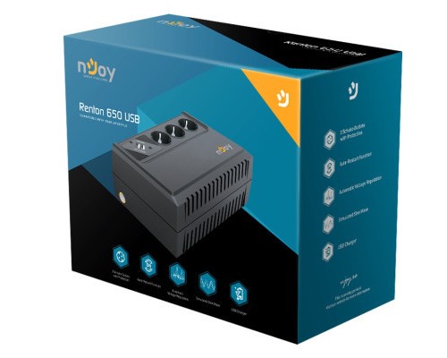 Пристрій безперебійного живлення nJoy RENTON 650VA USB (UPLI-LI065RE-CG01B)