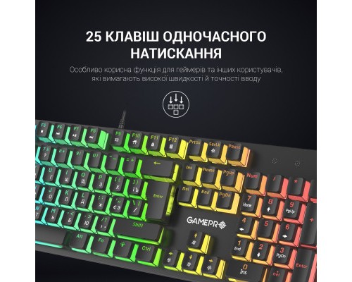 Клавіатура GamePro MK85R Red Switch RGB USB Black (MK85R)