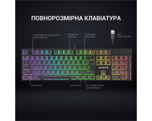 Клавіатура GamePro MK85R Red Switch RGB USB Black (MK85R)
