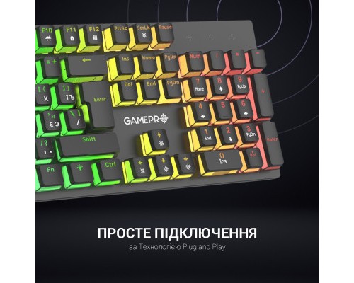 Клавіатура GamePro MK85R Red Switch RGB USB Black (MK85R)