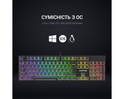Клавіатура GamePro MK85R Red Switch RGB USB Black (MK85R)