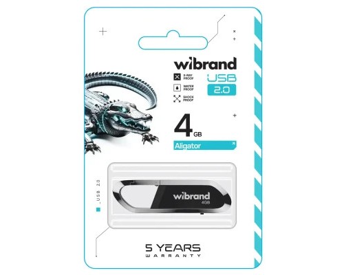 USB флеш накопичувач Wibrand 4GB Aligator Black USB 2.0 (WI2.0/AL4U7B)