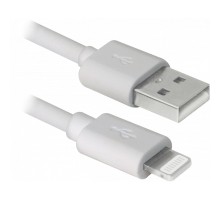 Дата кабель USB 2.0 AM to Lightning 1.0m ACH01-03BH white Defender (87479)