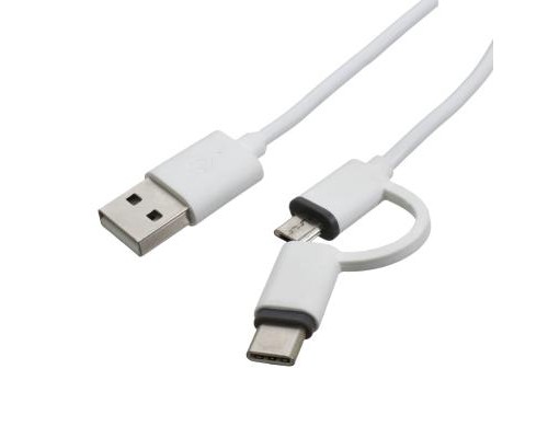 Дата кабель USB 2.0 AM to Micro 5P + Type-C 1.0m Patron (CAB-PN-MIC-TYPE-C-1M)