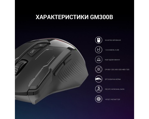 Мишка GamePro GM300B USB Black (GM300B)