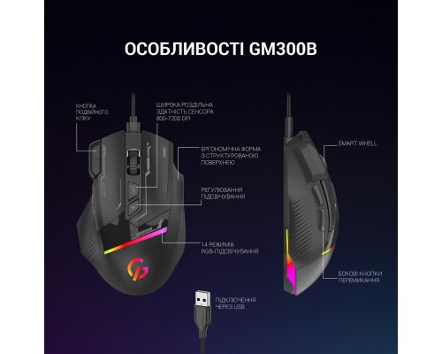 Мишка GamePro GM300B USB Black (GM300B)