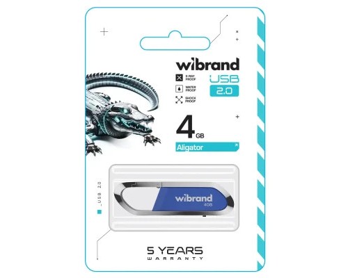 USB флеш накопичувач Wibrand 4GB Aligator Blue USB 2.0 (WI2.0/AL4U7U)