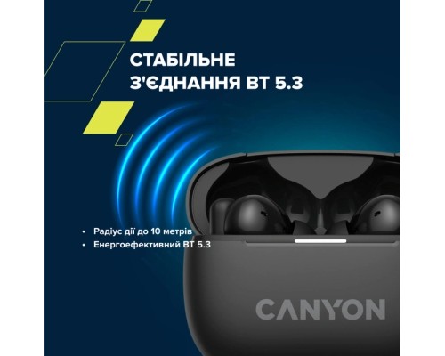 Навушники Canyon TWS-10 OnGo ANC ENC Graphite (CNS-TWS10B)