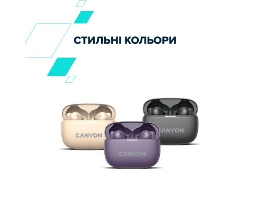 Навушники Canyon TWS-10 OnGo ANC ENC Graphite (CNS-TWS10B)