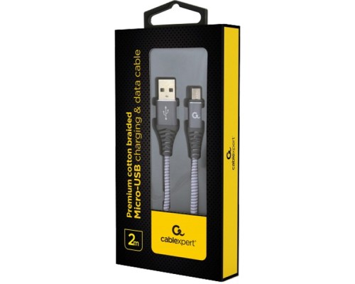 Дата кабель USB 2.0 Micro 5P to AM Cablexpert (CC-USB2B-AMmBM-2M-WB2)