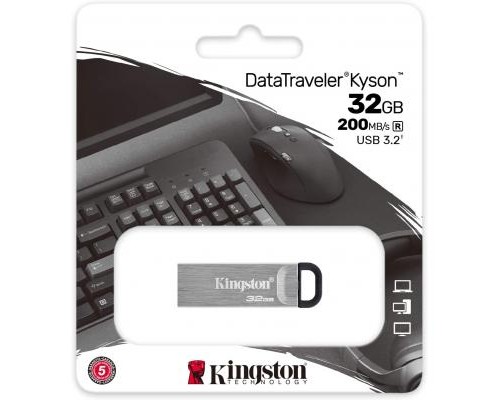 USB флеш накопичувач Kingston 32GB DT Kyson Silver/Black USB 3.2 (DTKN/32GB)