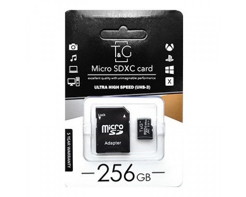 Карта пам'яті T&G 256GB microSDXC class 10 UHS-I U3 (TG-256GBSD10U3-01)