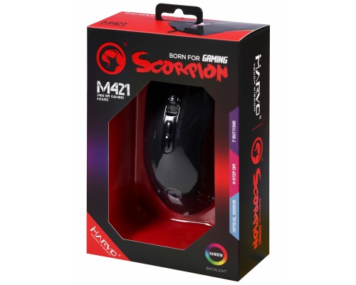 Мишка Marvo M421 Multi-LED USB Black (M421)