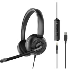 Навушники Speedlink METIS USB Stereo Headset 3.5mm Jack with USB Soundcard Black (SL-870007-BK)