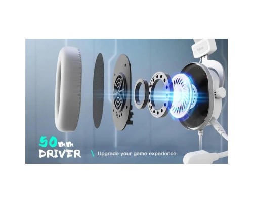 Навушники Fifine H6 RGB 7.1 White (H6W)