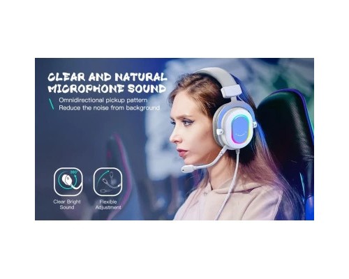 Навушники Fifine H6 RGB 7.1 White (H6W)