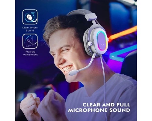 Навушники Fifine H6 RGB 7.1 White (H6W)