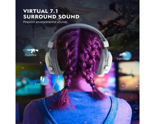 Навушники Fifine H6 RGB 7.1 White (H6W)