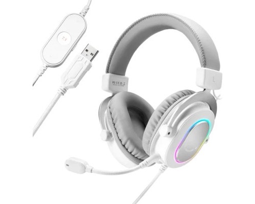 Навушники Fifine H6 RGB 7.1 White (H6W)