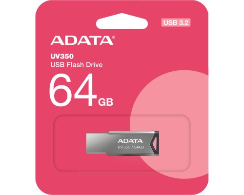 USB флеш накопичувач ADATA 64GB UV350 Metallic USB 3.2 (AUV350-64G-RBK)