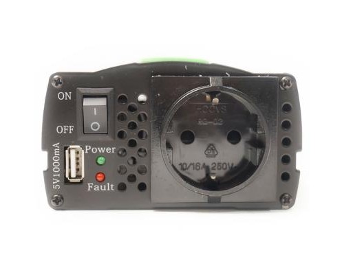 Автомобільний інвертор 24V/220V 300W, USB 5V 1A, HYM300-242 PowerPlant (KD00MS0002)