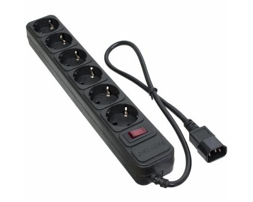 Мережевий фільтр живлення Patron 0.5 m3*1mm2 (SP-1062U) 6 розеток BLACK (EXT-PN-SP-1062U)