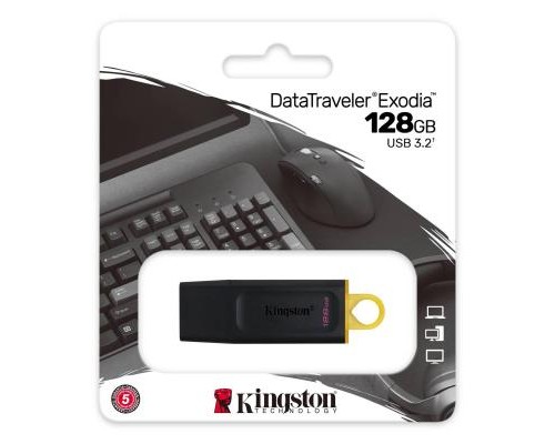 USB флеш накопичувач Kingston 128GB DT Exodia Black/Yellow USB 3.2 (DTX/128GB)