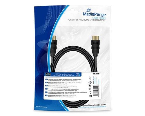 Кабель мультимедійний HDMI to HDMI 2.0m MRCS197 Mediarange (MRCS196)