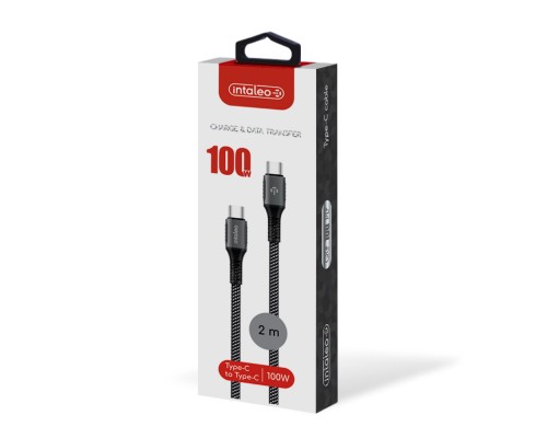 Дата кабель USB-C to USB-C 2.0m CBGPD100WTT2 100W Intaleo (1283126559570)
