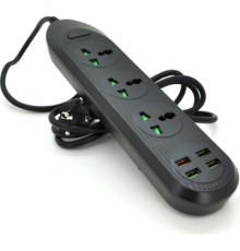 Мережевий фільтр живлення Voltronic TВ-Т16, 4роз, 3*USB Black (ТВ-Т16-Black)