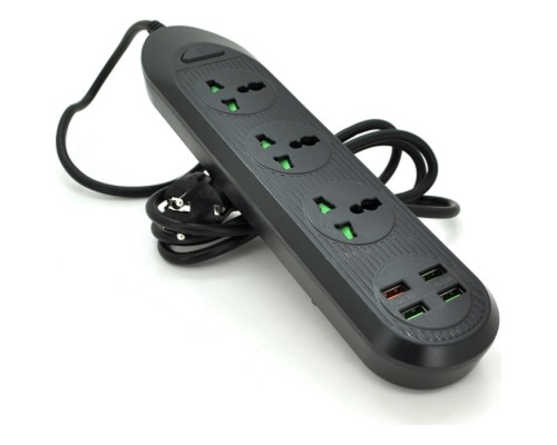 Мережевий фільтр живлення Voltronic TВ-Т16, 4роз, 3*USB Black (ТВ-Т16-Black)