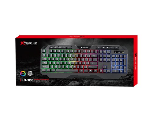 Клавіатура Xtrike ME KB-306 LED USB UA Black (KB-306UA)