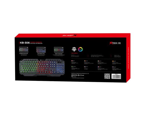 Клавіатура Xtrike ME KB-306 LED USB UA Black (KB-306UA)