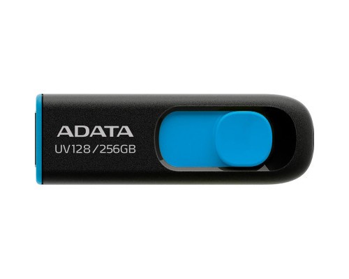 USB флеш накопичувач ADATA 256GB UV128 Black/Blue USB 3.2 (AUV128-256G-RBE)